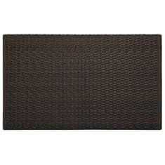 Vidaxl Vrtna barska miza rjava 100x60,5x110,5 cm poli ratan