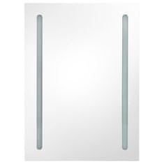 Vidaxl LED kopalniška omarica z ogledalom sijoče siva 50x13x70 cm