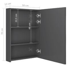 Vidaxl LED kopalniška omarica z ogledalom sijoče siva 50x13x70 cm