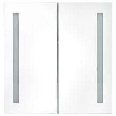 Vidaxl LED kopalniška omarica z ogledalom siva 62x14x60 cm