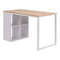 Vidaxl Pisalna miza 120x60x75 cm barva hrasta in bela