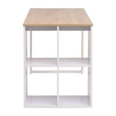 Vidaxl Pisalna miza 120x60x75 cm barva hrasta in bela