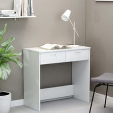 Vidaxl Pisalna miza bela 80x40x75 cm iverna plošča