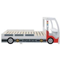 Vidaxl Otroška postelja policijski avto z vzmetnico 90x200 cm 7 con H3