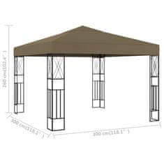 Vidaxl Paviljon 3x3 m taupe blago