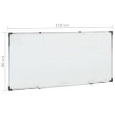 Vidaxl Magnetna piši-briši tabla bela 110x60 cm jeklo