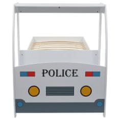 Greatstore Otroška postelja policijski avto, vzmetnica, 90x200 cm, H2