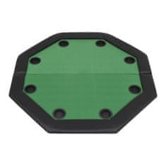 Vidaxl Zložljiva 2-delna poker miza za 8 igralcev osemkotna zelena