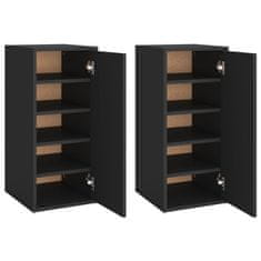 Vidaxl Omarica za čevlje 2 kosa črna 32x35x70 cm iverna plošča