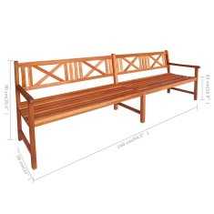 Vidaxl Vrtna klop z blazinami 240 cm trden akacijev les