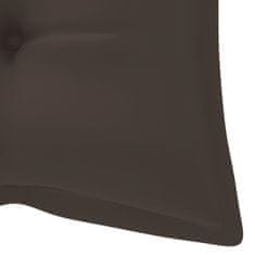 Vidaxl Vrtna gugalnica s taupe blazino 120 cm trdna tikovina
