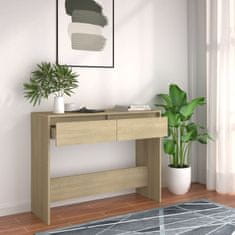 Vidaxl Konzolna mizica sonoma hrast 100x35x76,5 cm iverna plošča