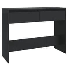 Vidaxl Konzolna mizica črna 100x35x76,5 cm iverna plošča
