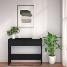 Vidaxl Konzolna mizica črna 100x35x76,5 cm iverna plošča