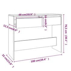 Vidaxl Konzolna mizica črna 100x35x76,5 cm iverna plošča