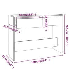 Vidaxl Konzolna mizica sonoma hrast 100x35x76,5 cm iverna plošča