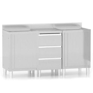 Vidaxl Komercialne kuhinjske omarice 3 kosi nerjaveče jeklo