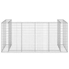 Vidaxl Gabionska stena za koše za smeti pocinkano jeklo 250x100x110 cm