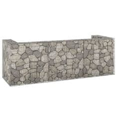 Vidaxl Gabionska stena za koše za smeti pocinkano jeklo 325x100x110 cm