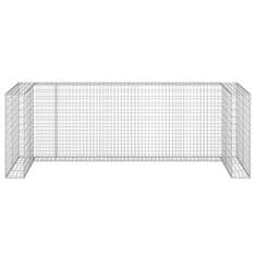 Vidaxl Gabionska stena za koše za smeti pocinkano jeklo 325x100x110 cm