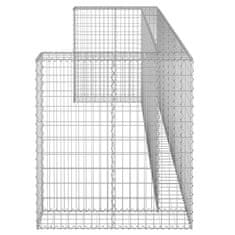 Vidaxl Gabionska stena za koše za smeti pocinkano jeklo 325x100x110 cm