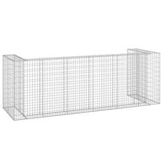 Vidaxl Gabionska stena za koše za smeti pocinkano jeklo 325x100x110 cm