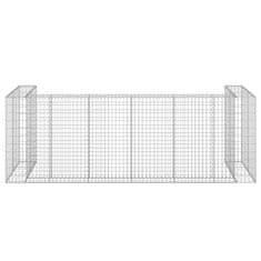 Vidaxl Gabionska stena za koše za smeti pocinkano jeklo 325x100x110 cm