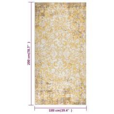 Vidaxl Zunanja preproga ravno tkana 100x200 cm rumena