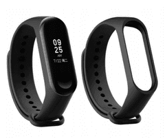 slomart Xiaomi Mi Band 3/4 Silicone pašček, Črn, Black