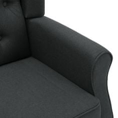 Greatstore Masažni stol s stolčkom za noge temno sivo blago