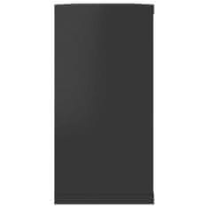 Vidaxl Stenske police kockaste 6 kosov visok sijaj črne 100x15x30 cm