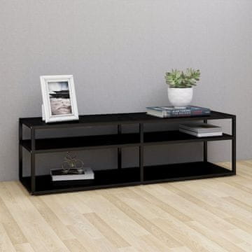 Vidaxl vidaXL TV omarica črna 140x40x40,5 cm kaljeno steklo