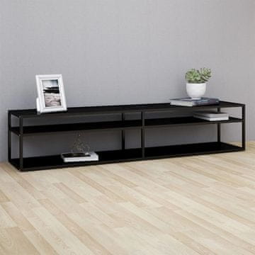 Vidaxl vidaXL TV omarica črna 200 x 40 x 40,5 cm kaljeno steklo