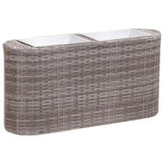 Vidaxl Visoka greda 80x25x40 cm poli ratan siva