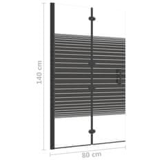 Vidaxl Zložljiva tuš kabina ESG 80x140 cm črna