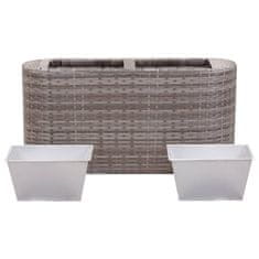 Vidaxl Visoka greda 80x25x40 cm poli ratan siva