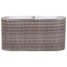 Vidaxl Visoka greda 80x25x40 cm poli ratan siva