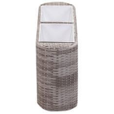 Vidaxl Visoka greda 80x25x40 cm poli ratan siva