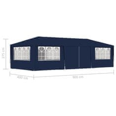 Vidaxl Profesionalen vrtni šotor s stranicami 4x9 m moder 90 g/m²