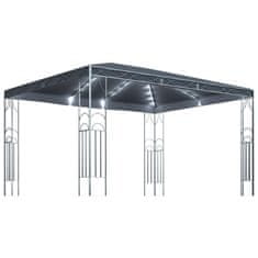 Vidaxl Paviljon z lučkami 400x300 cm antraciten