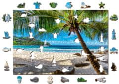 Wooden city Lesena sestavljanka Plaža na rajskem otoku, Karibsko morje 2v1, 505 kosov ECO
