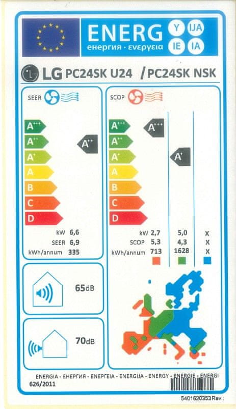 LG Sirius klimatska naprava (PC24SK.NSK / PC24SK.U24), z montažo