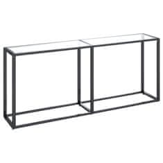 Vidaxl Konzolna mizica prozorna 180x35x75,5 cm kaljeno steklo