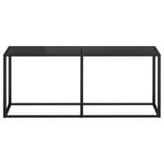 Vidaxl Konzolna mizica črna 180x35x75,5 cm kaljeno steklo