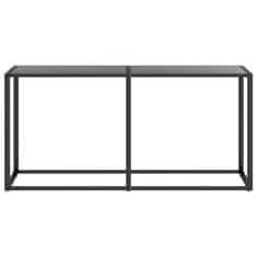 Vidaxl Konzolna mizica črna 160x35x75,5 cm kaljeno steklo