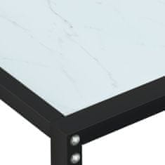 Vidaxl Konzolna mizica beli marmor 200x35x75,5 cm kaljeno steklo