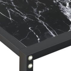 shumee Konzolna mizica črn marmor 180x35x75,5 cm kaljeno steklo
