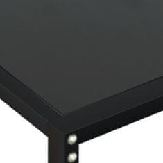 shumee Konzolna mizica črna 180x35x75,5 cm kaljeno steklo
