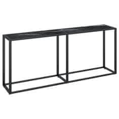 Vidaxl Konzolna mizica črn marmor 180x35x75,5 cm kaljeno steklo