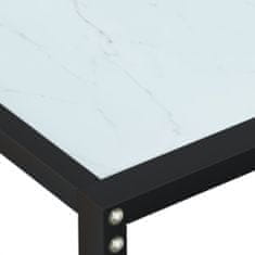 shumee Konzolna mizica beli marmor 180x35x75,5 cm kaljeno steklo